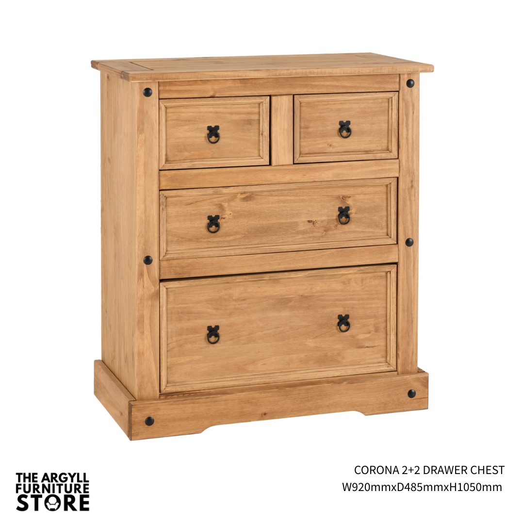 Corona Bedroom Drawers and Chests Distressed Waxed Pine