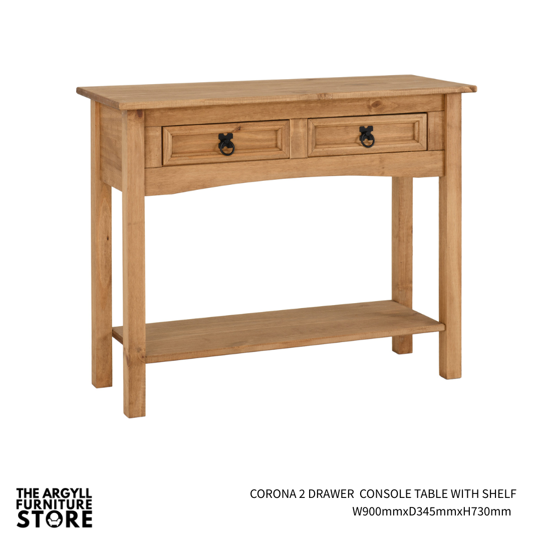 Corona Console Tables Distressed Waxed Pine
