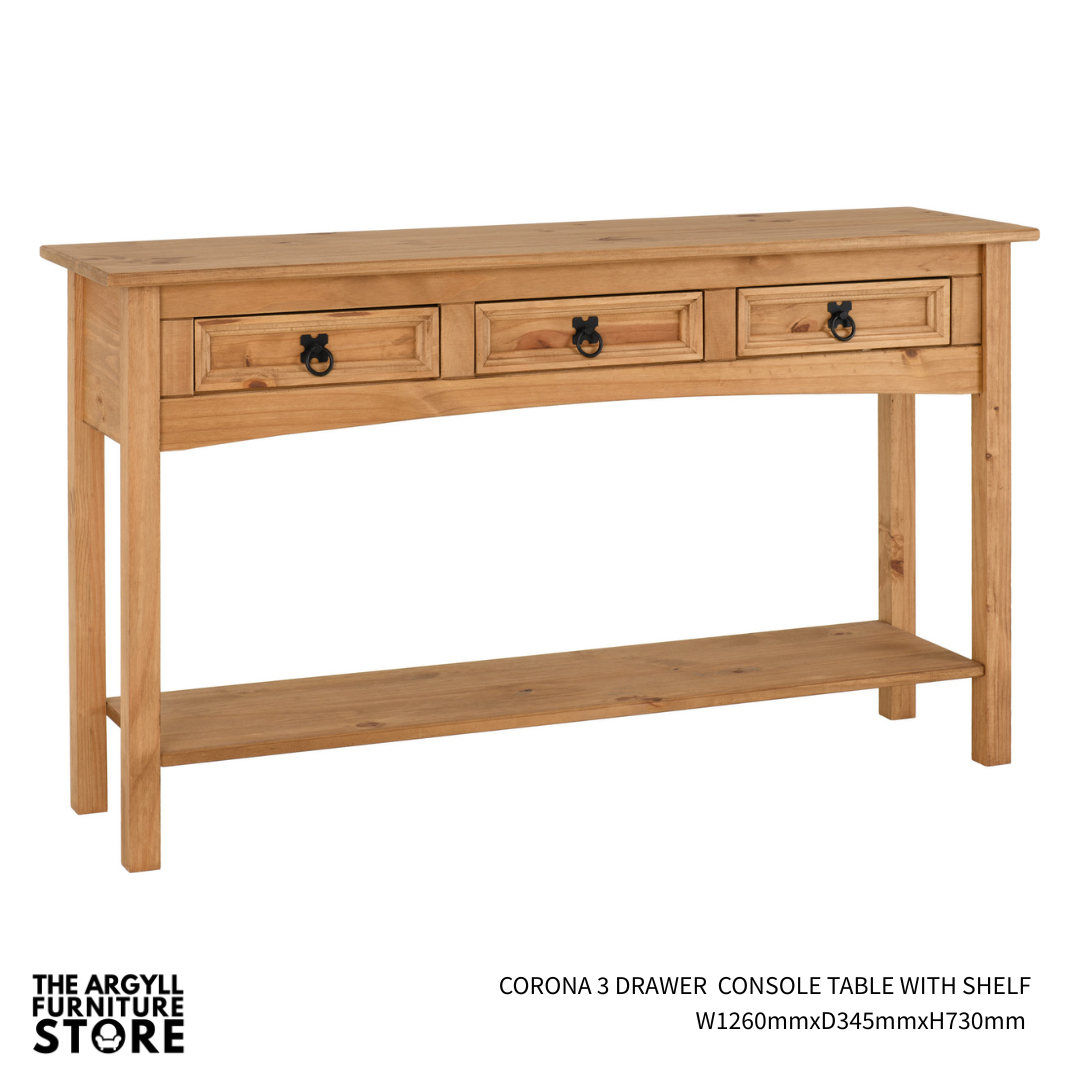 Corona Console Tables Distressed Waxed Pine