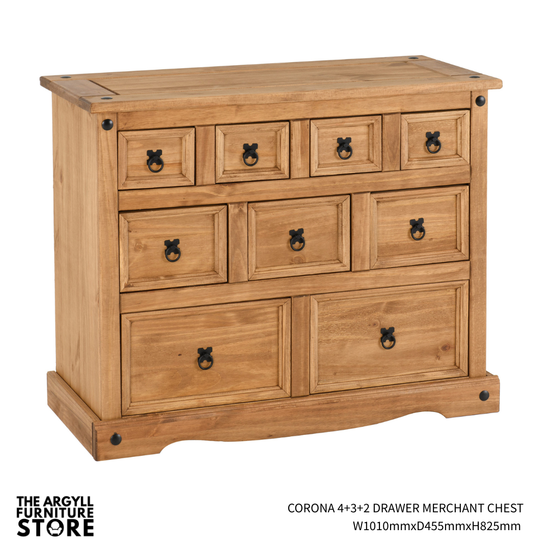 Corona Bedroom Drawers and Chests Distressed Waxed Pine