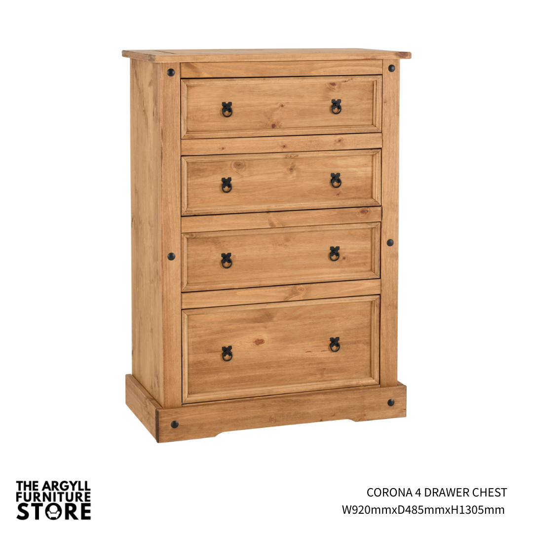 Corona Bedroom Drawers and Chests Distressed Waxed Pine
