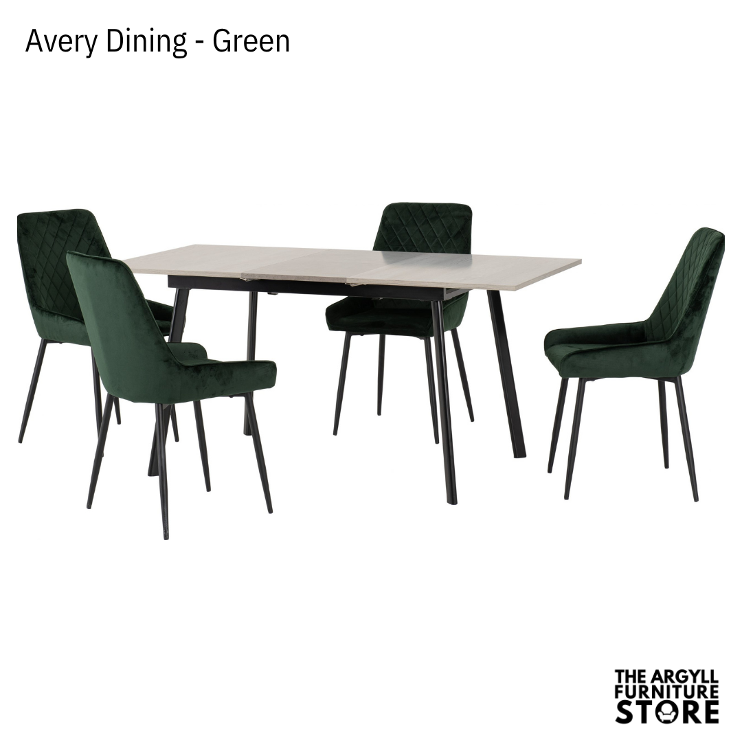 Avery Velvet Dining Table & Chair Set