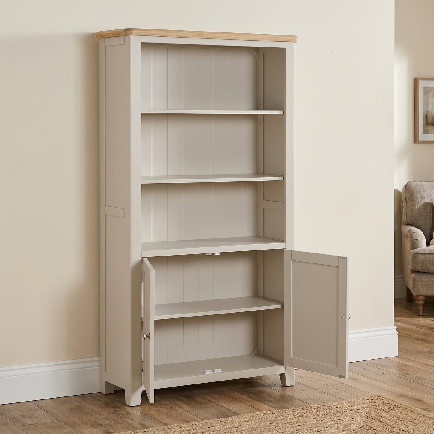 Windermere Painted 2 Door Tall Bookcase