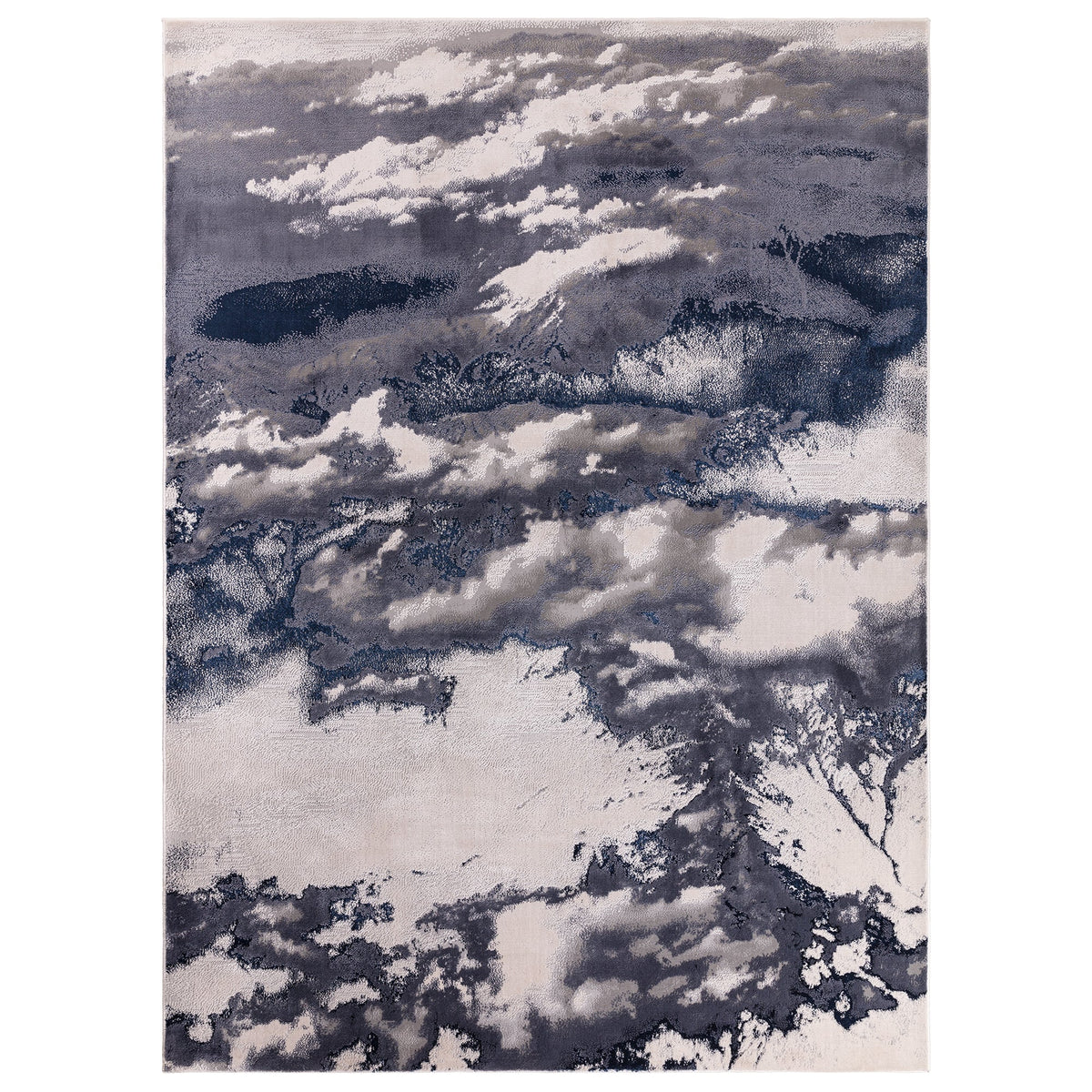 Aurora Storm Metallic Blue Rug