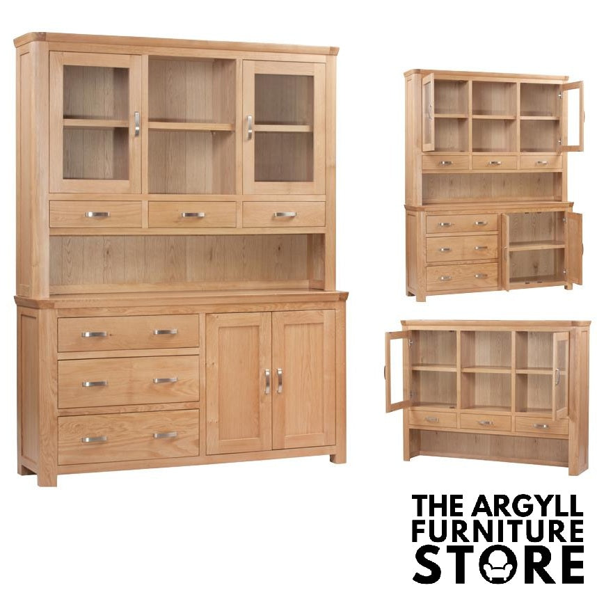 Treviso Oak Large Buffet Hutch