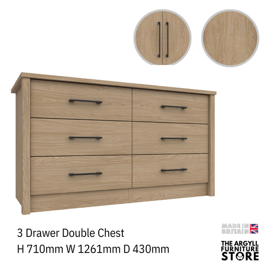 Edale 3 Drawer Double Chest