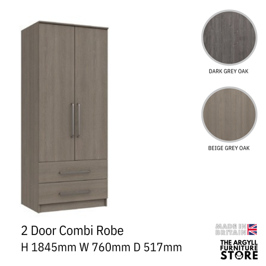 Minnesota 2 Door Combi Wardrobe