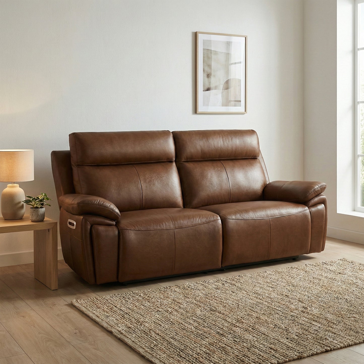 Ashby 2.5 Seater Electric Recliner Sofa black/Tan