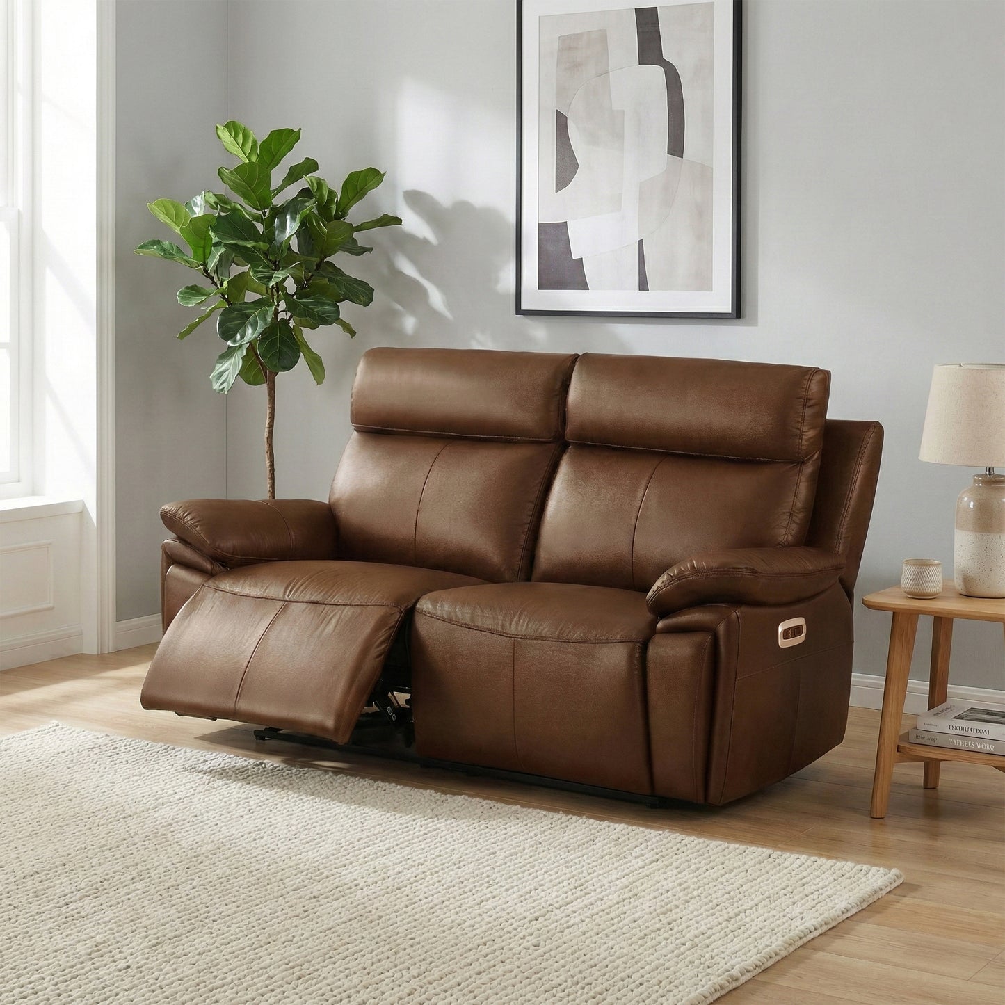 Ashby 2 Seater Electric Recliner Sofa black/Tan