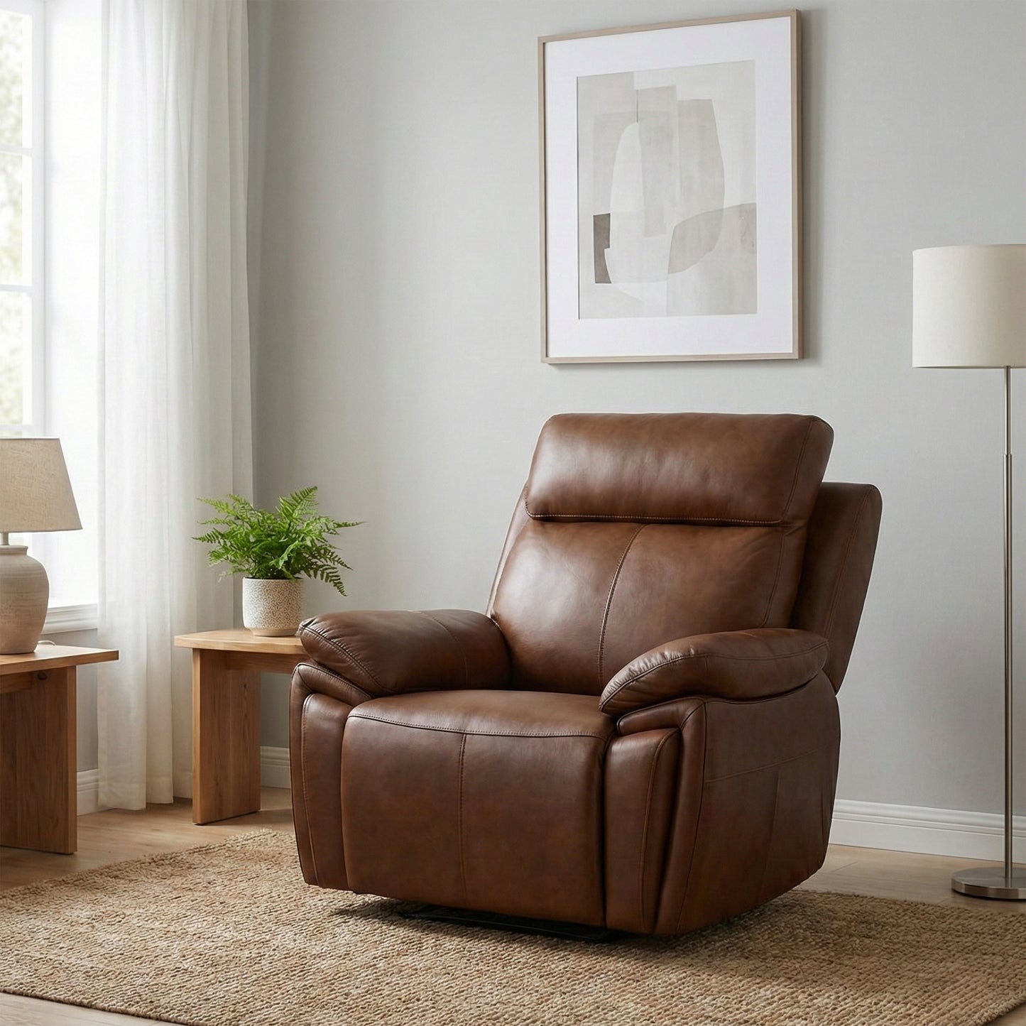 Ashby Electric Recliner Armchair black/Tan
