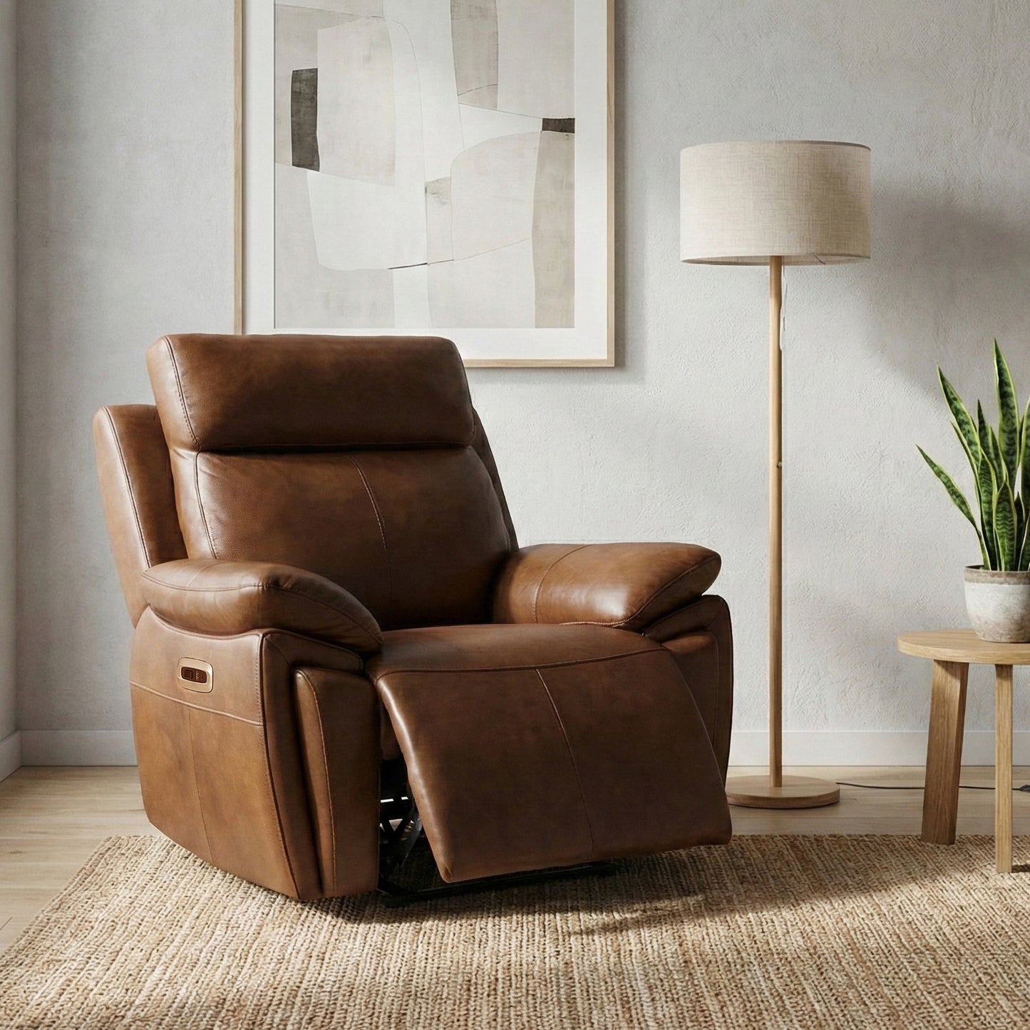 Ashby Electric Recliner Armchair black/Tan