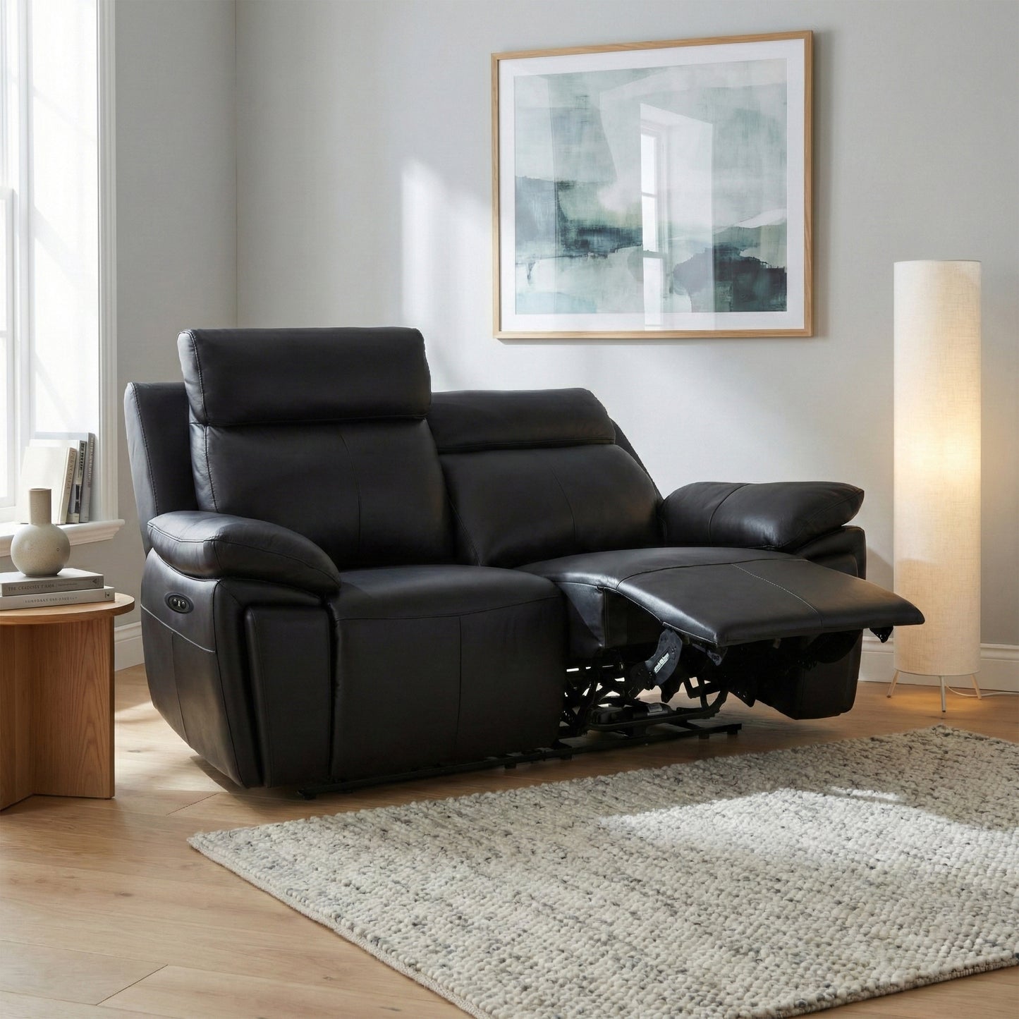 Ashby 2 Seater Electric Recliner Sofa black/Tan