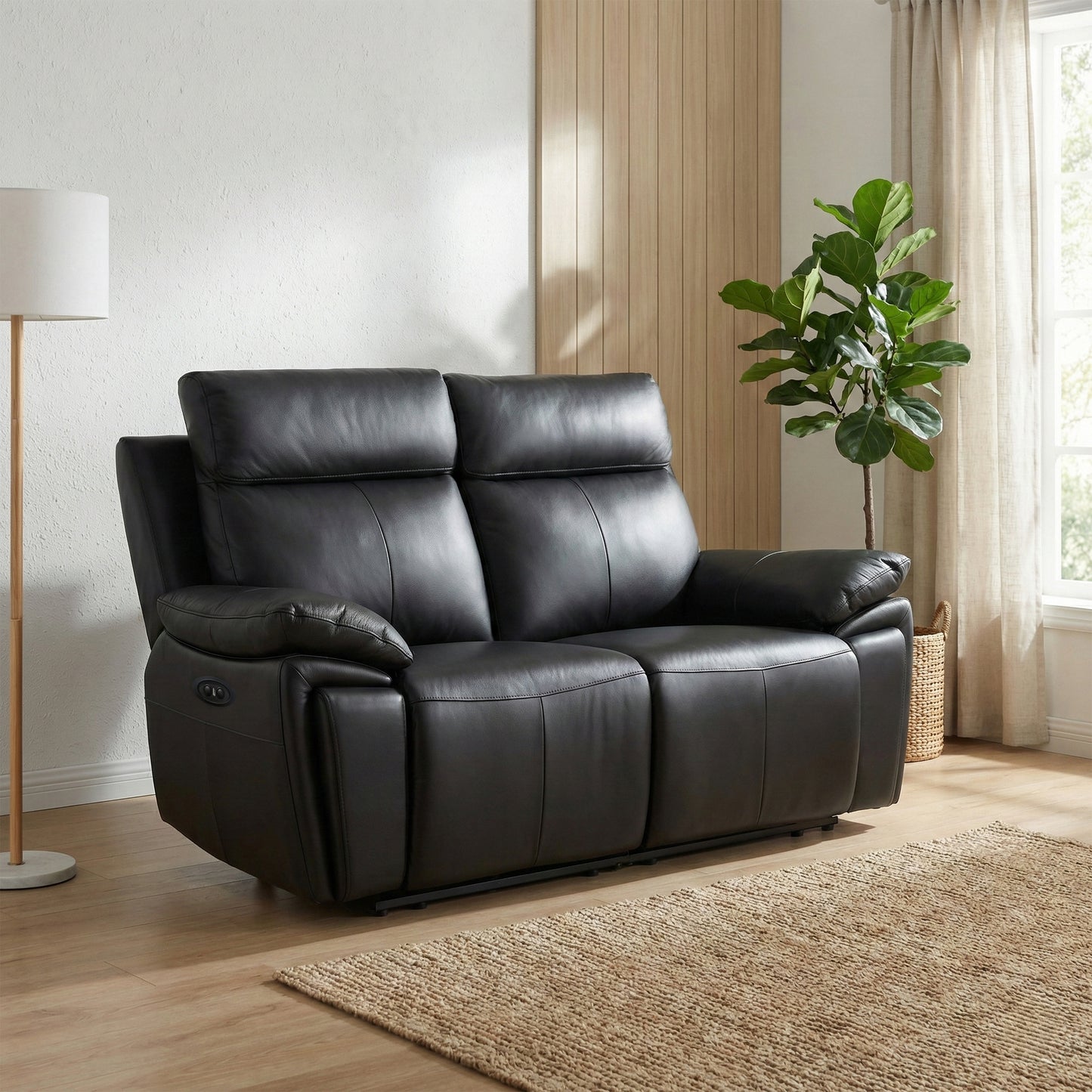 Ashby 2 Seater Electric Recliner Sofa black/Tan