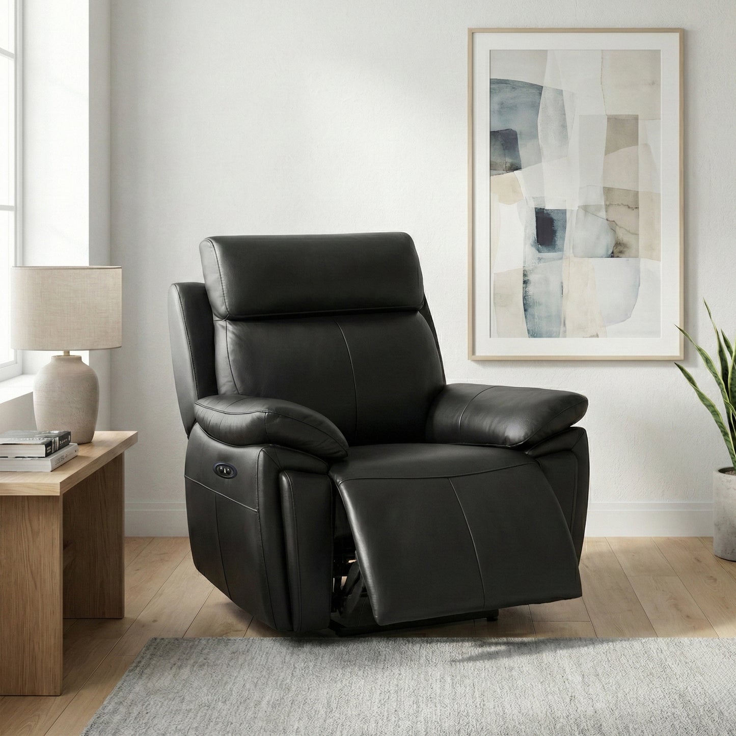 Ashby Electric Recliner Armchair black/Tan