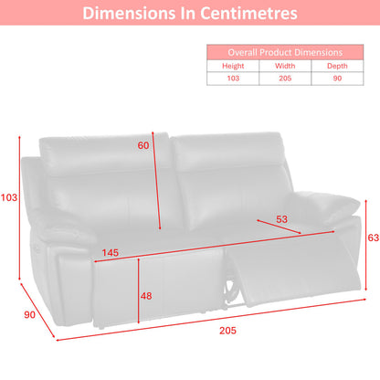Ashby Set 2 x 2.5 Seater Electric Recliner Sofas black/Tan