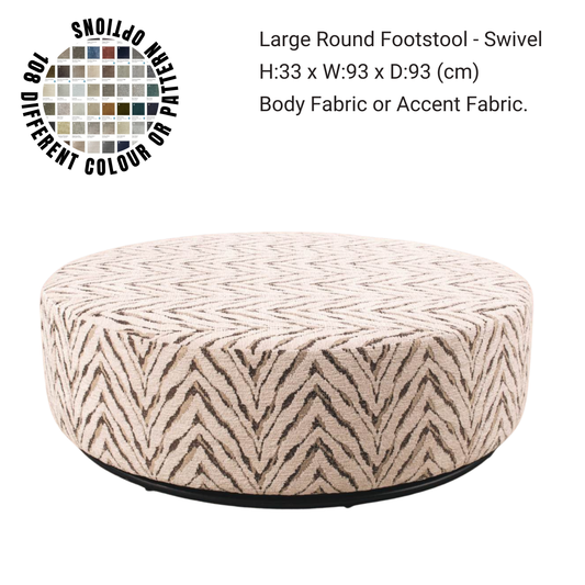 Large Round Footstool - Swivel