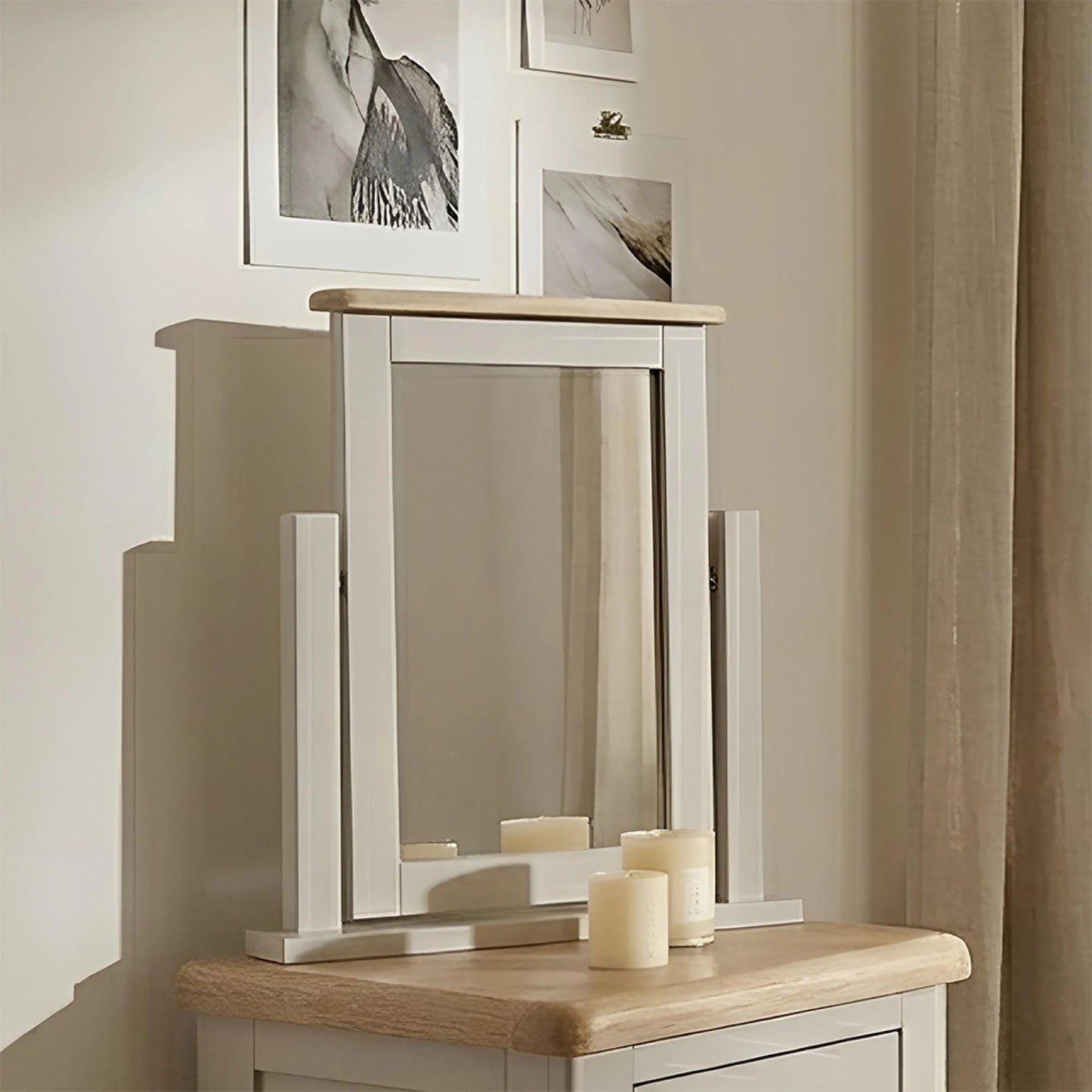 Windermere Oak Painted Dressing Table, Stool & Mirror