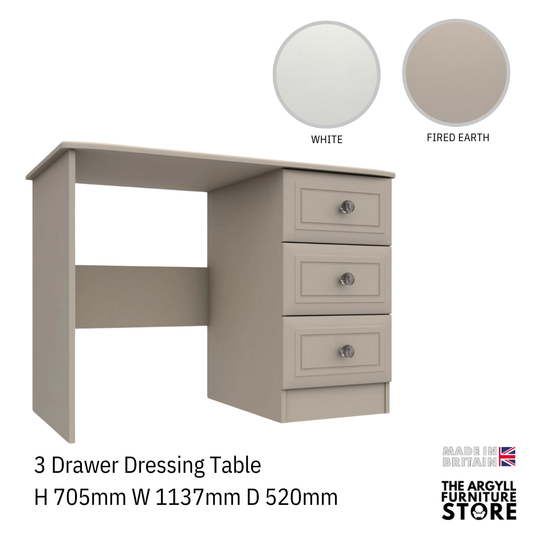 Hadleigh 3 Drawer Dressing Table