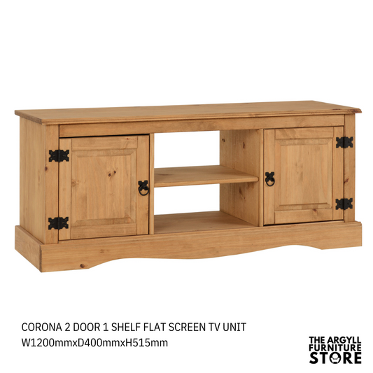 Corona TV Units Distressed Waxed Pine