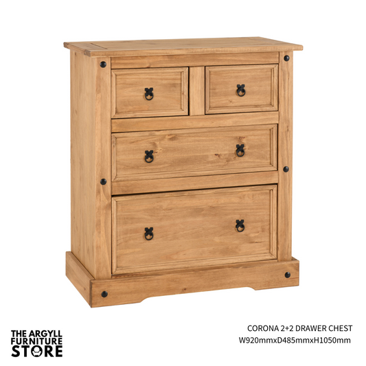Corona Bedroom Drawers and Chests Distressed Waxed Pine