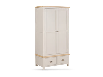 Windermere Oak Painted Wardrobe with 2 Drawers