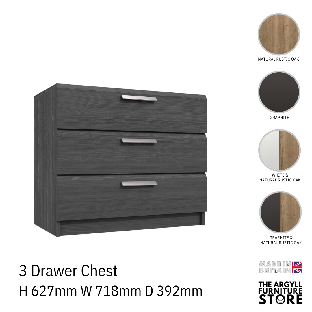 Waterfall 3 Drawer Chest
