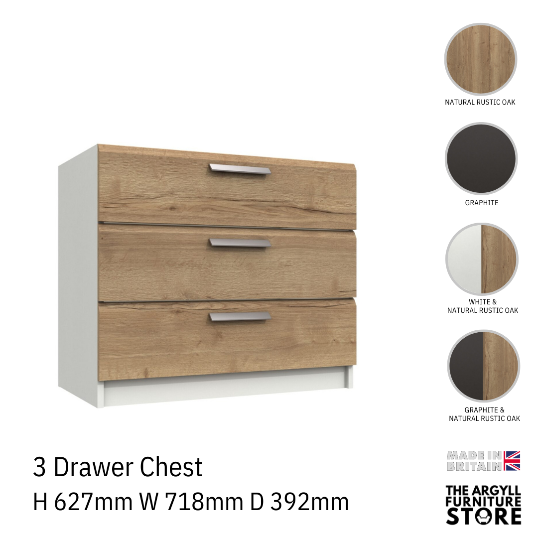Waterfall 3 Drawer Chest