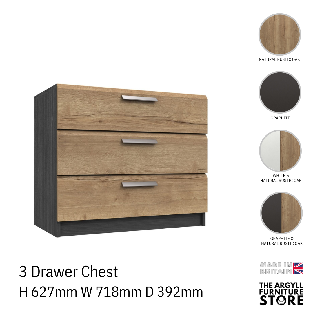 Waterfall 3 Drawer Chest