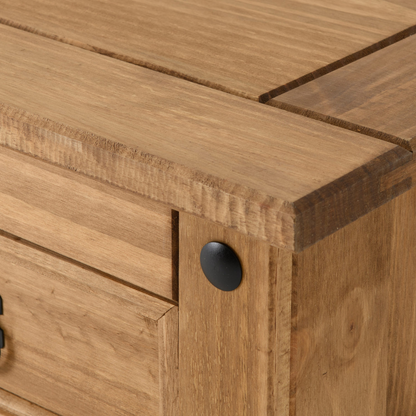 Corona Bedside Tables Distressed Waxed Pine