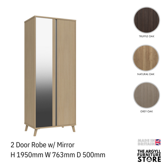 Tamar 2 Door Wardrobe with Mirror