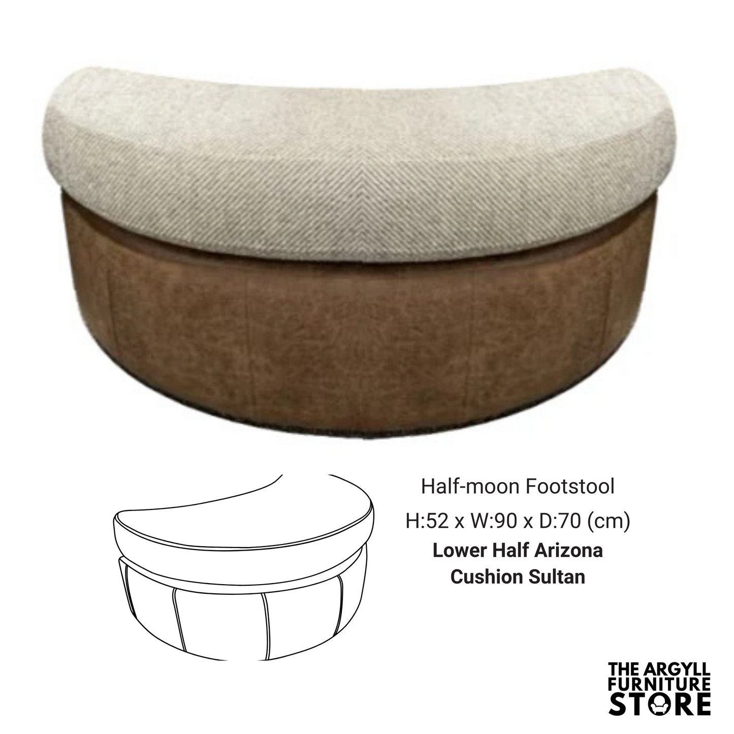 Darwin Half Moon Footstool