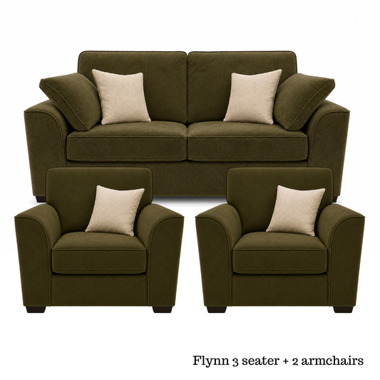 Flynn 3 Seater plus 2 Armchairs Set