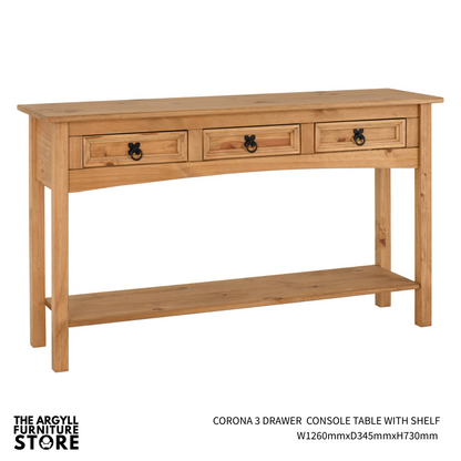 Corona Console Tables Distressed Waxed Pine