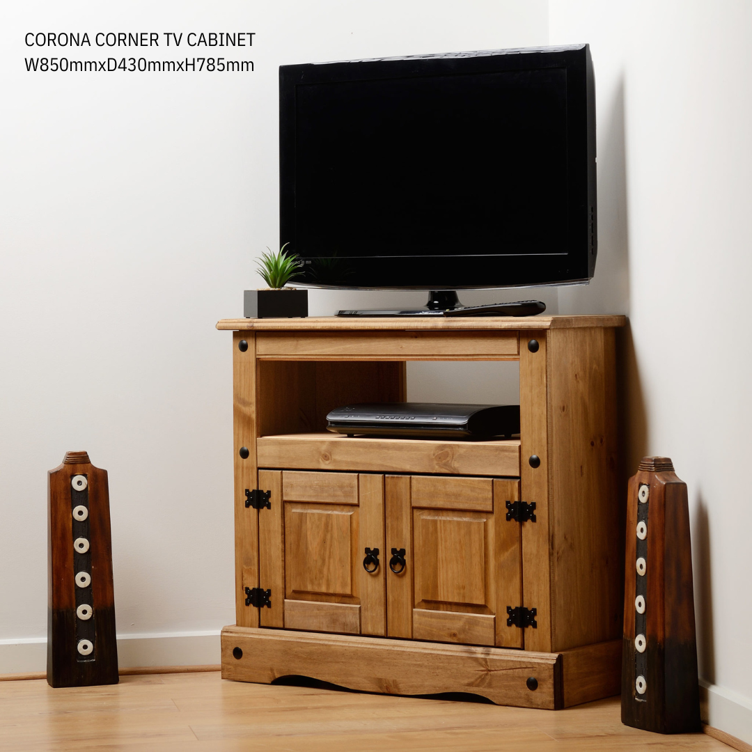 Corona TV Units Distressed Waxed Pine