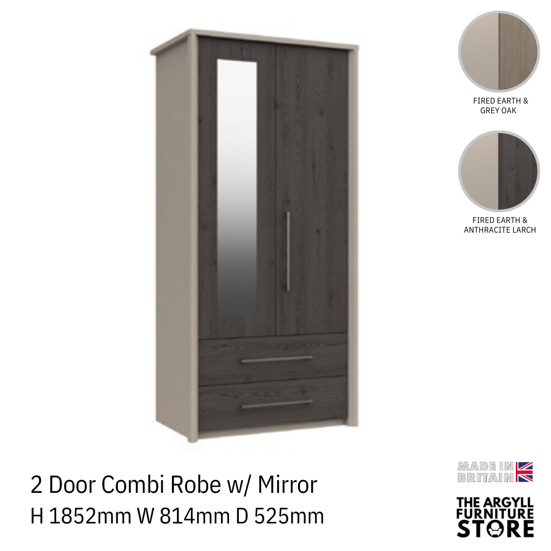 Burford 2 Door Combi Robe with Mirror