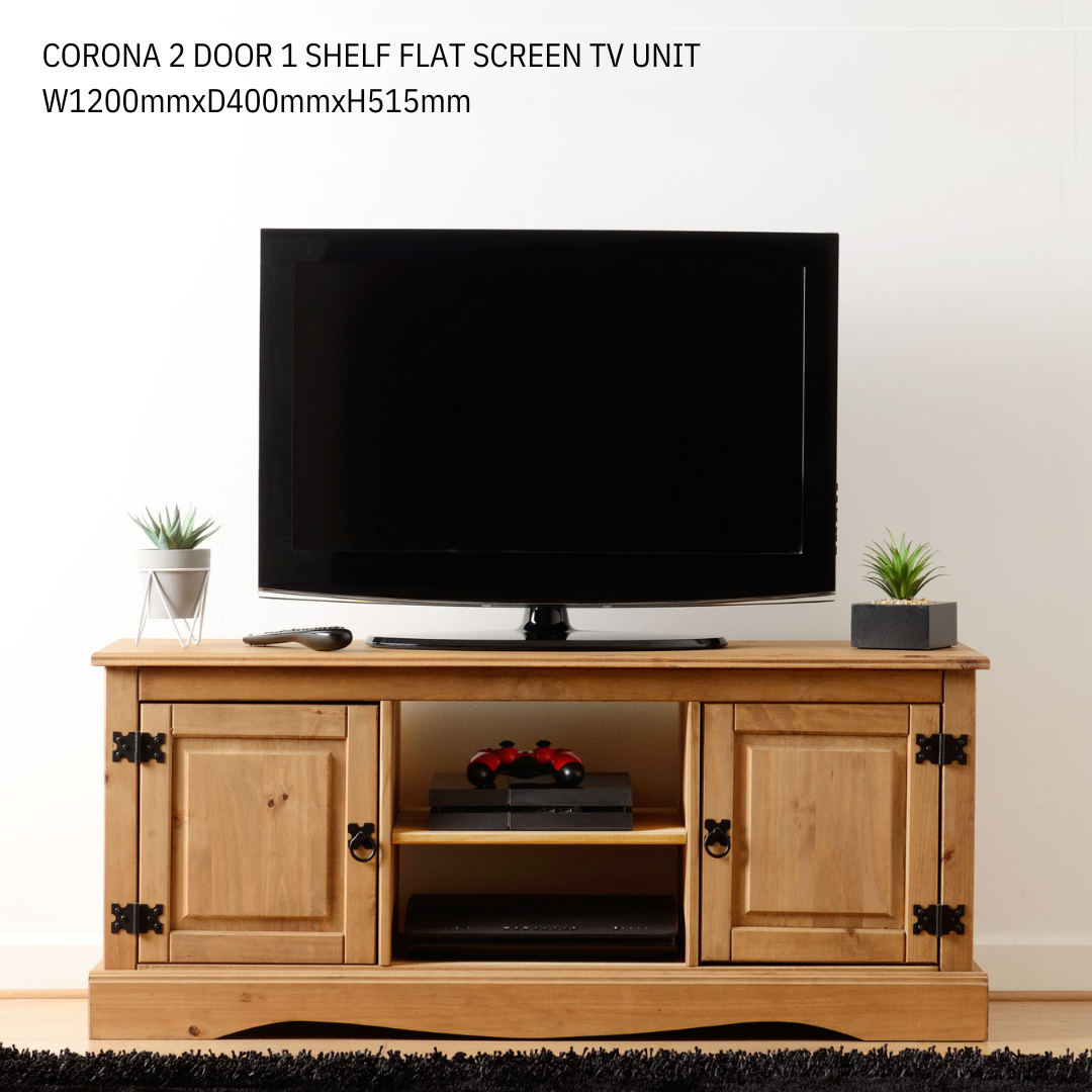 Corona TV Units Distressed Waxed Pine