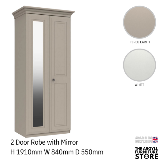 Hadleigh 2 Door Wardrobe with Mirror