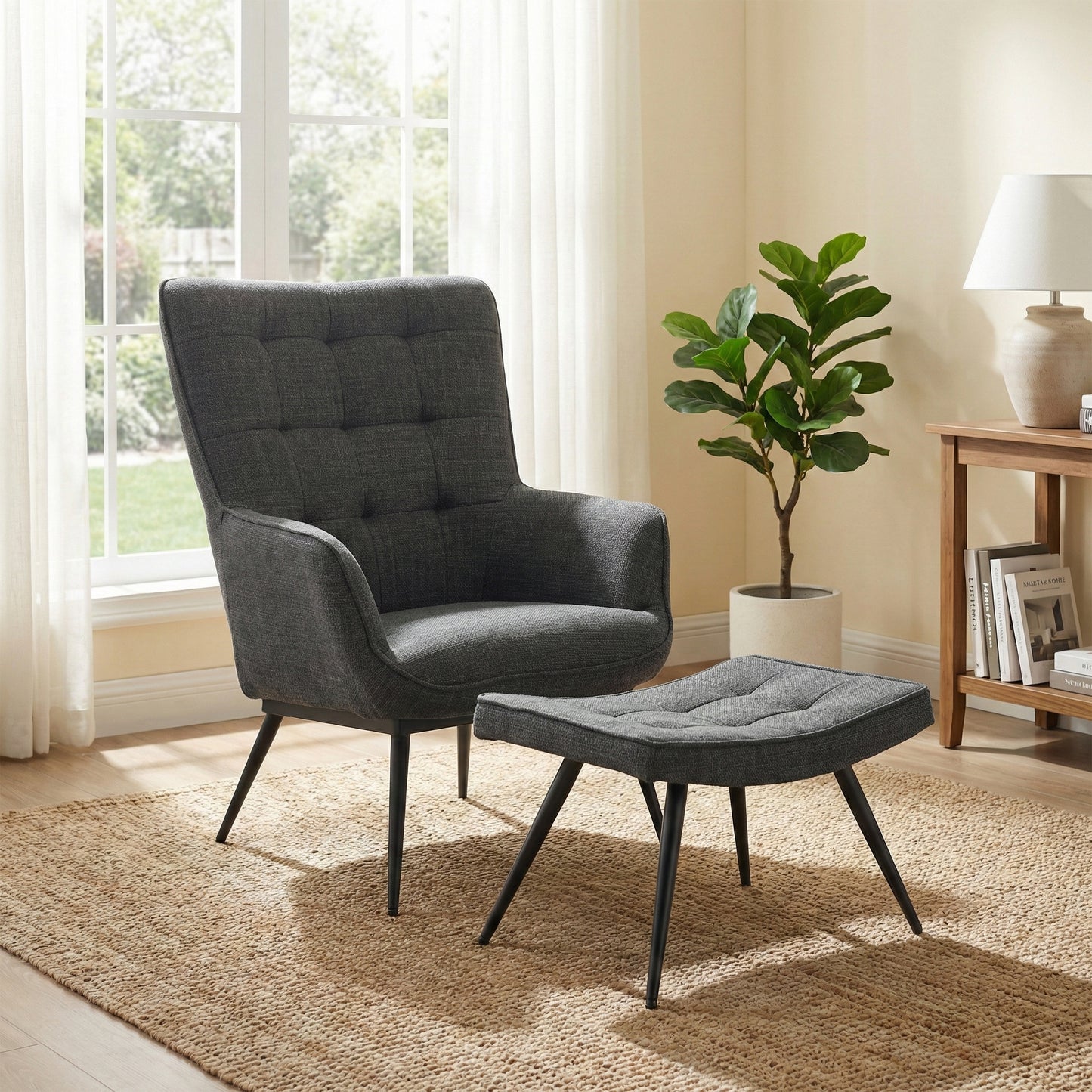 Katelyn Accent Chair with Stool