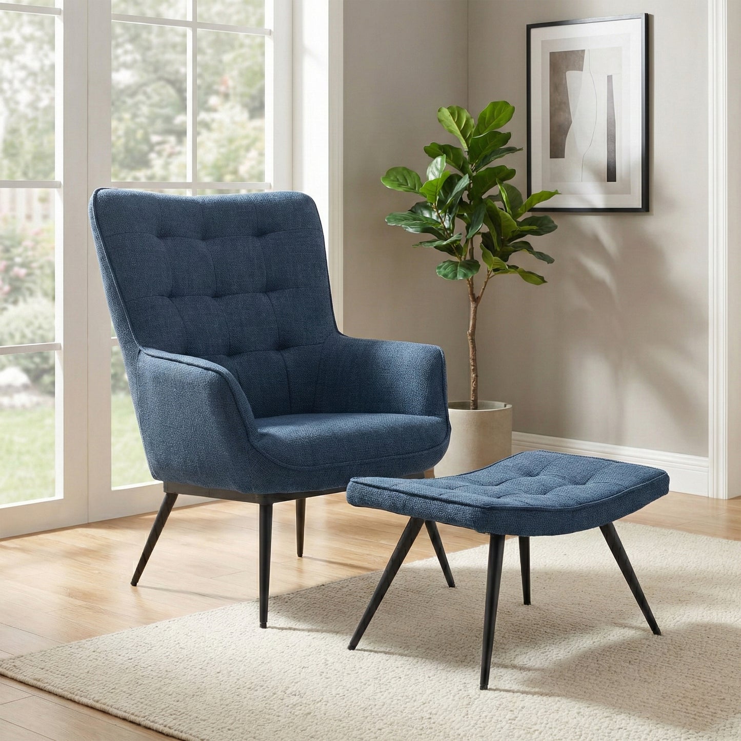 Katelyn Accent Chair with Stool