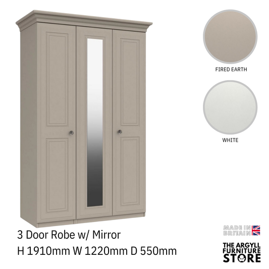 Hadleigh 3 Door Wardrobe with Mirror
