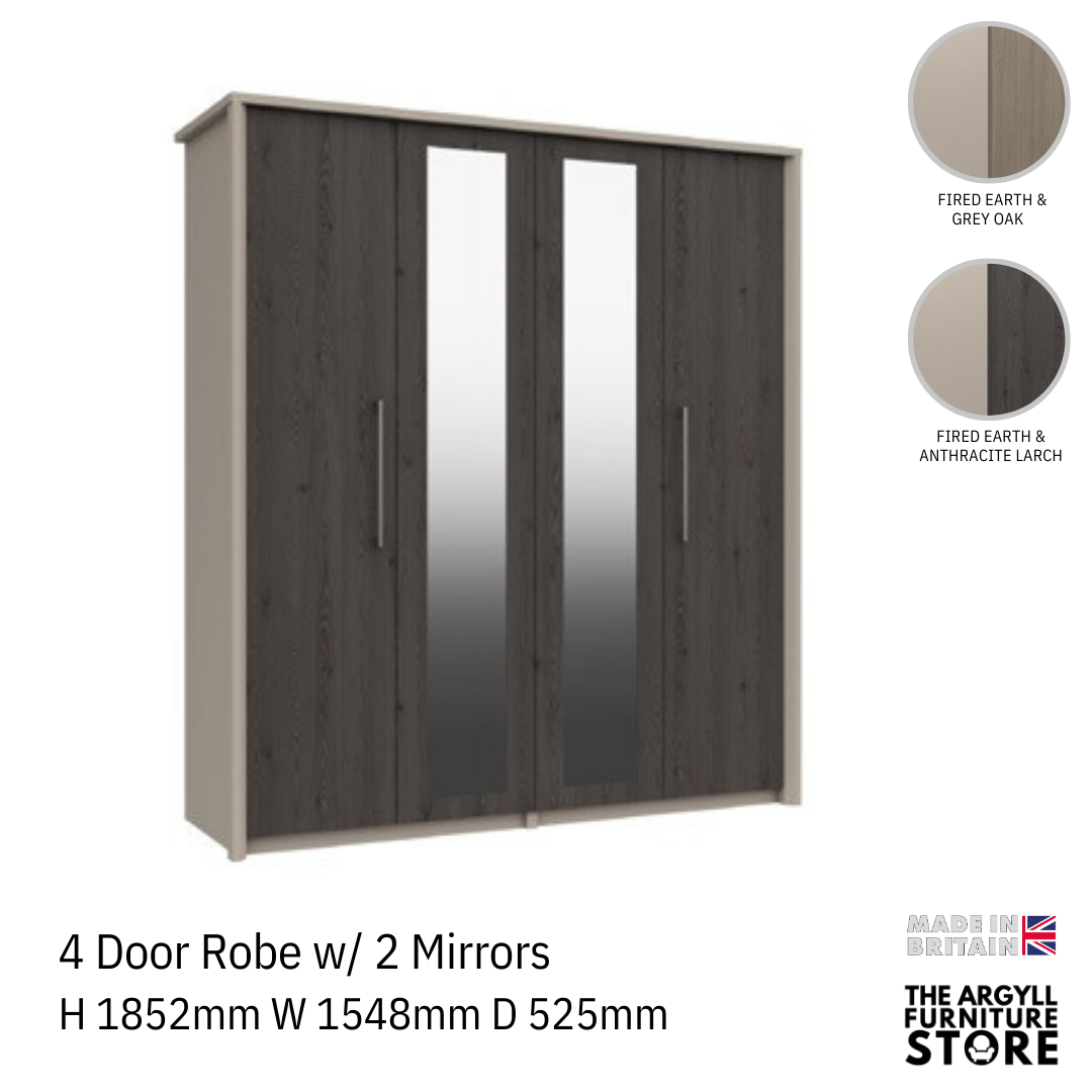 Burford 4 Door Robe with 2 Mirrors