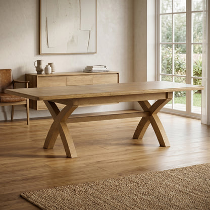 Dorchester Oak Cross Leg 200-250cm Extension Dining Table