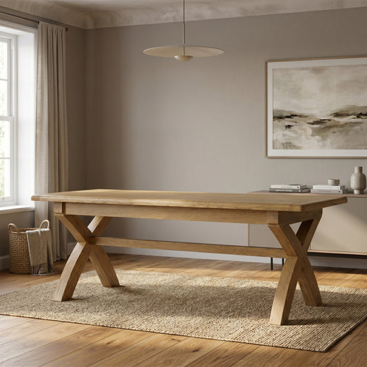 Dorchester Oak 220cm Fixed Dining Table