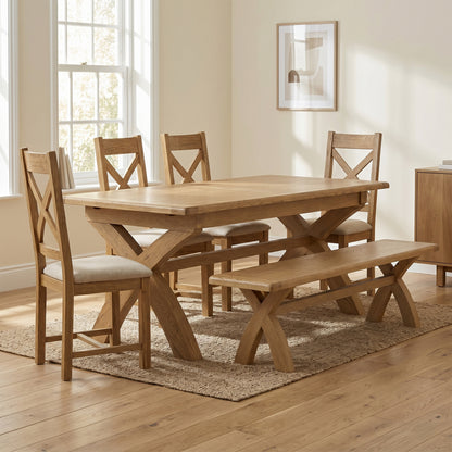 Dorchester Oak Cross Leg 200-250cm Extension Dining Table