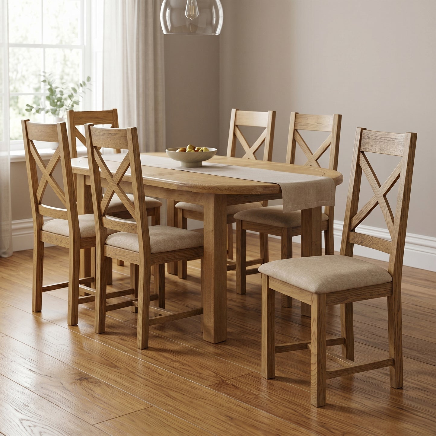 Dorchester Oak 160cm+ Extending Dining Table and Chairs Set