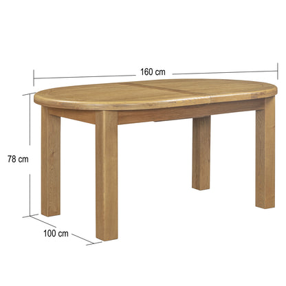 Dorchester Oak 160cm+ Extending Dining Table and Chairs Set