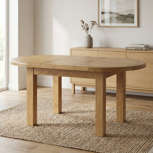 Dorchester Oak 120cm - 160cm Oval Extension Table