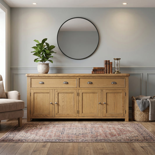 Dorchester Oak 4 Door Sideboard