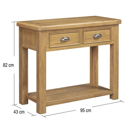 Dorchester Oak 2 Drawer Console Table