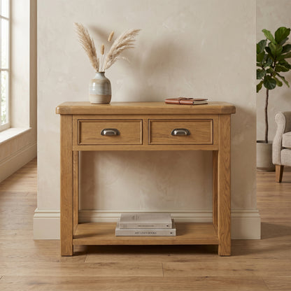 Dorchester Oak 2 Drawer Console Table